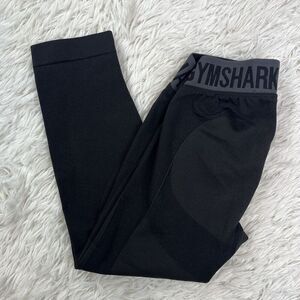 Gymshark Flex Leggings Gray/Black/Charcoal‎ Womens Training Gym 3/4 Size Small